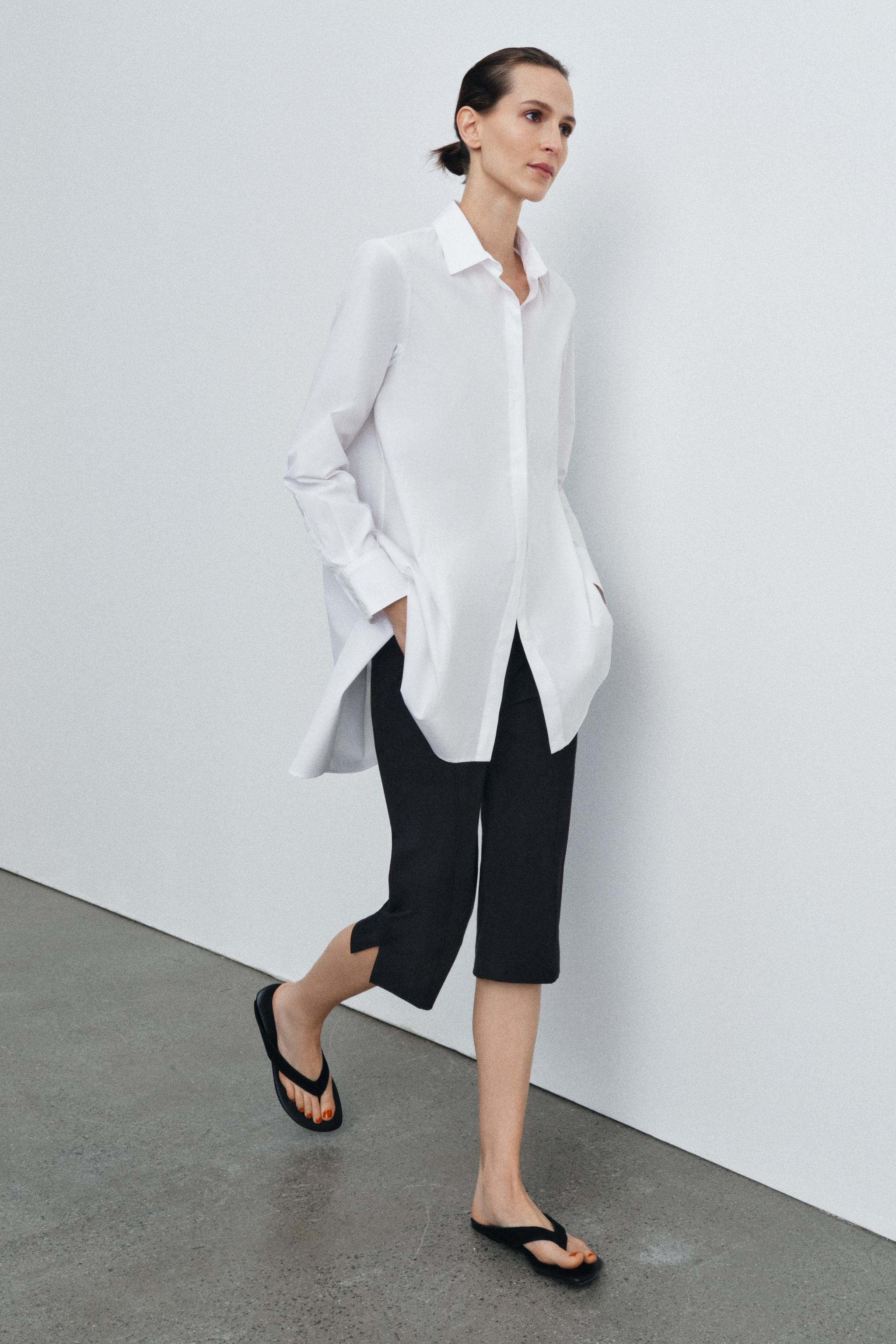 ZW COLLECTION ASYMMETRIC POPLIN SHIRT